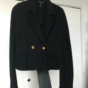 Black Laine Wool Sweater Blazer BCBG